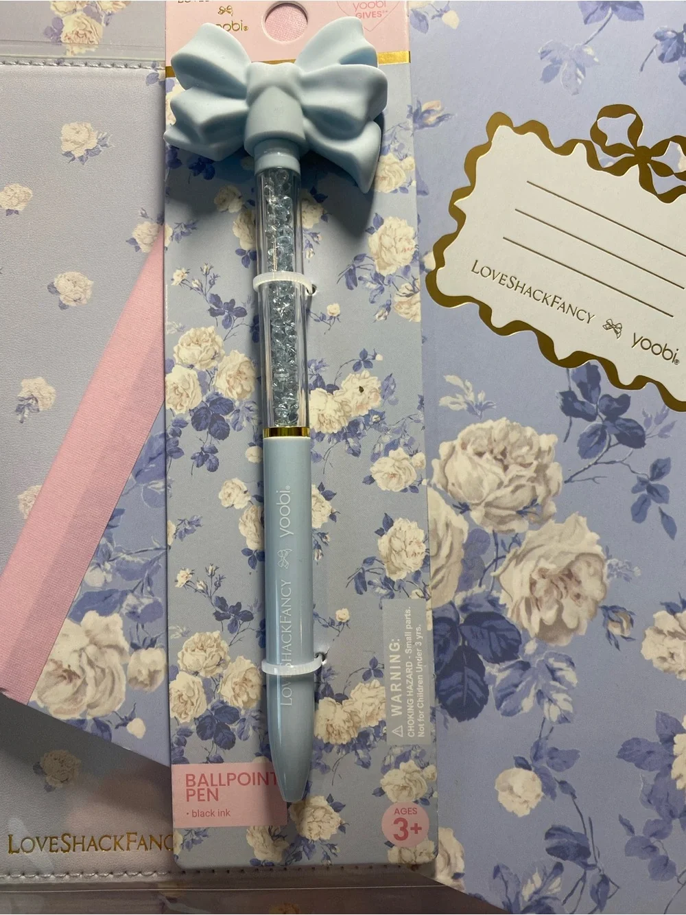 🩵 LoveShackFancy x Target Mouse Pad + Blue Floral Notebook + Blue Bow Pen 🩵